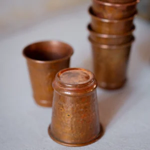 Discover the health benefits of drinking from a handmade copper water tumbler, crafted by the third-generation artisans in Fes. Order now for a unique, artisanal touch.