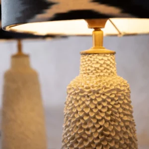 Handmade lampshades crafted in Haarlem from Ikat textile with vintage bases. Unique, one-of-a-kind designs. Order now for distinctive home decor.