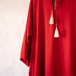Shop The Ruby Kaftan by Lorena Michelle, a sustainable and stylish piece from the Poetry of Arabia SS’24 collection. Handcrafted, versatile, and perfect for any occasion.
