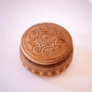 Hand-Carved Round Box