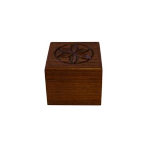 Carved Lid Square Storage Box