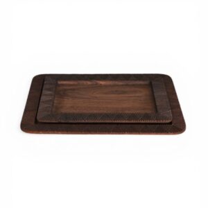 Rectangular Carved Trays (Set of Two)