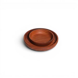 Wooden Turned Plates (Set of Two)